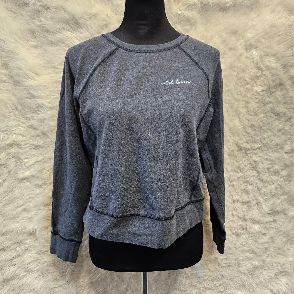 Lululemon Women's Dark Gray Crew Neck Sweatshirt  Size: 2